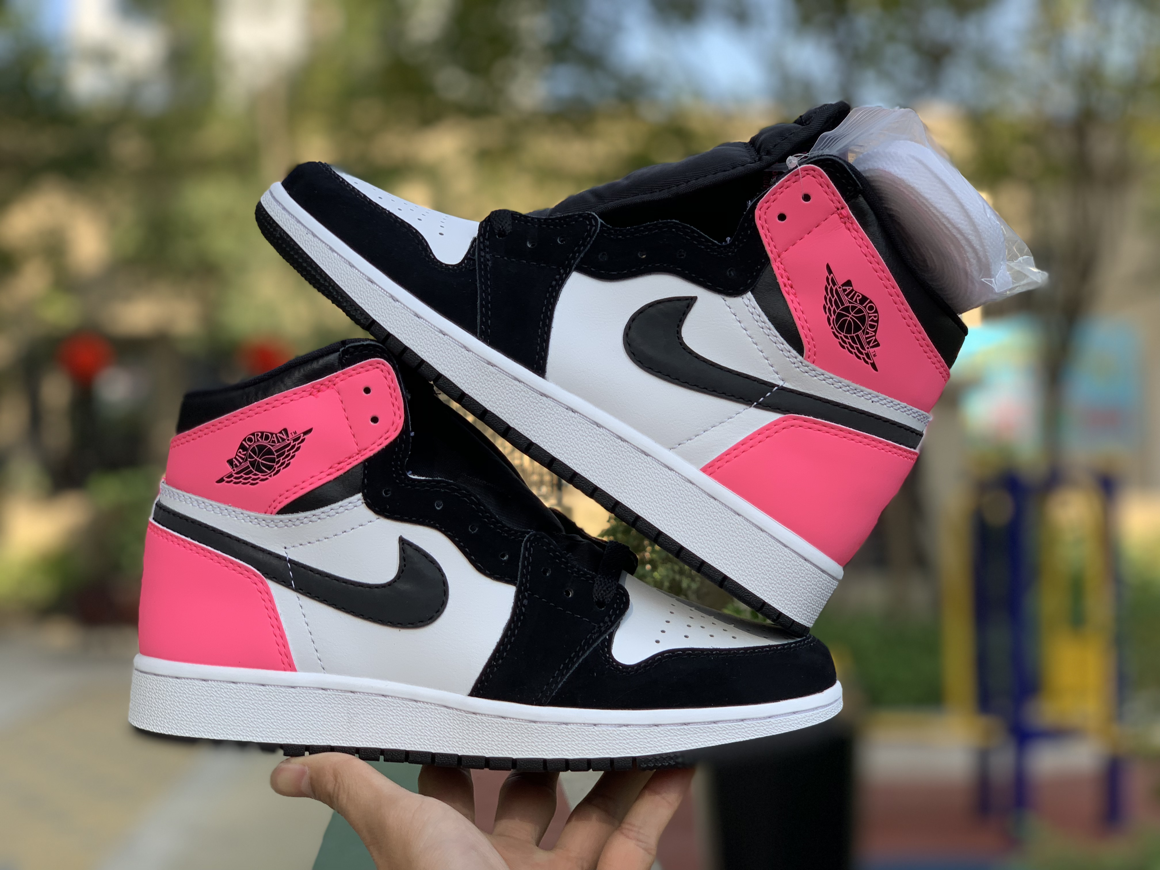 pink and black air jordans