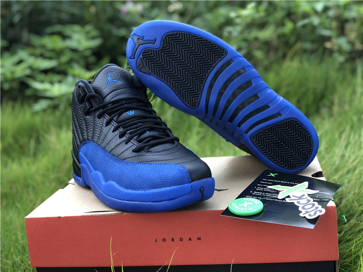 black and blue jordan 12 outfit